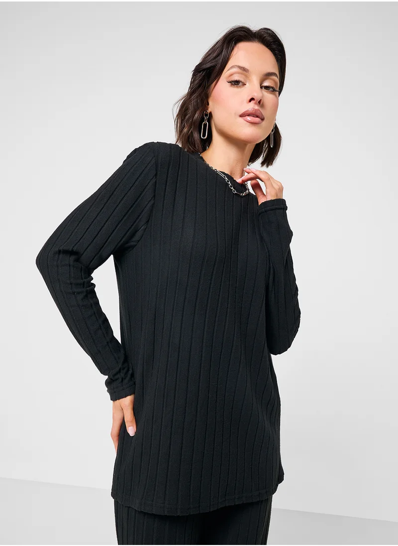 Ginger Long Sleeves Ribbed Lounge Set