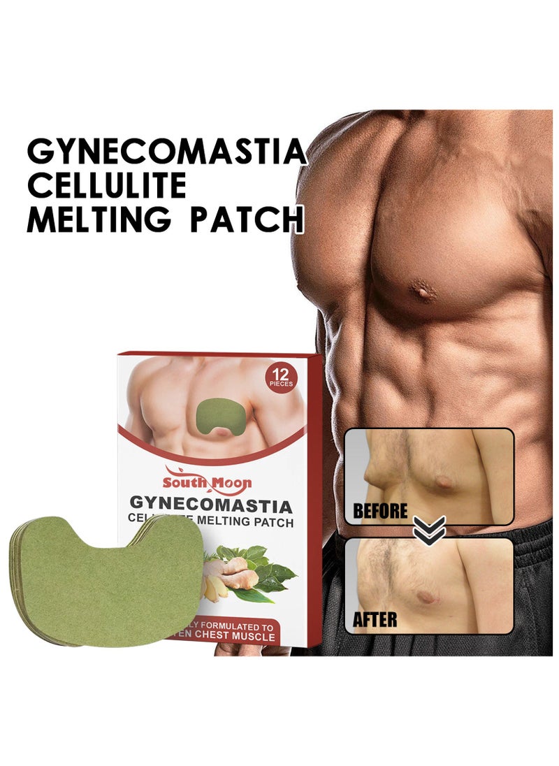 SOUTH MOON 12 PCS Gynecomastia Compress Patch, Gynecomastia Plasters for Men,Gynecomastia Tightening Ginger Patch,Chest Belly Fat Tightening Patch, Anti Cellulite Patch for Gynecomastia  - Image 2