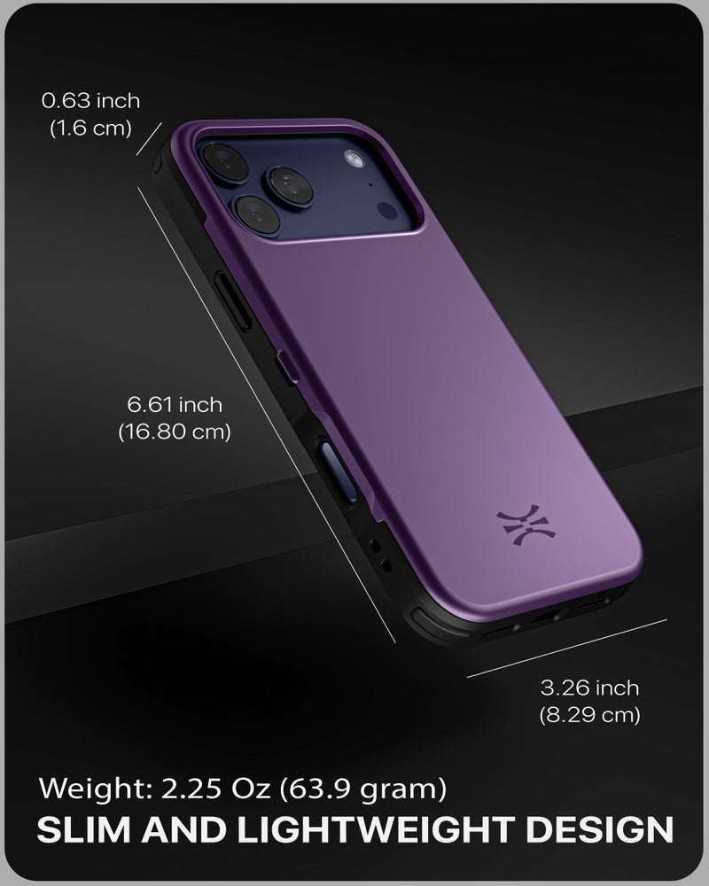 TORU for iPhone 17 Pro Max Wallet Case with Card Holder, Hidden ID Credit Card Slot Flip Kickstand, Slim Fit Shockproof Heavy Duty Phone Cover with Strap - Purple - Image 4