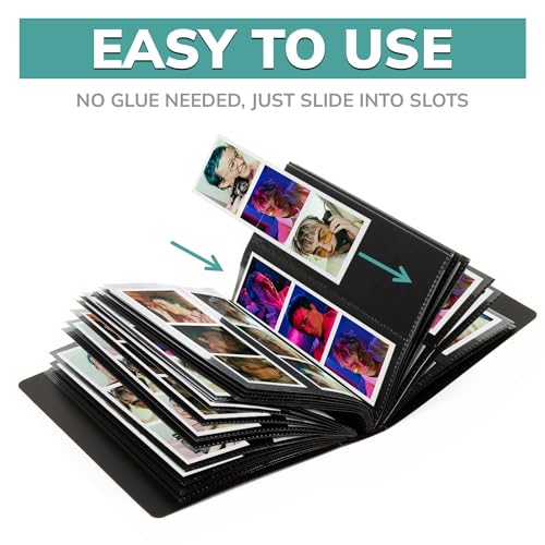 pbf PHOTO BOOTH FRAMES pbf Photo Booth Album | 2x6 Photo Album w/Picture Sleeves | 2x6 Strips Memory Book | Photo Strip Album | Wedding Photo Album for Photo Booth Pictures | 12 Pages, Holds 48 Photos (Black, 1-Pack) - Image 5