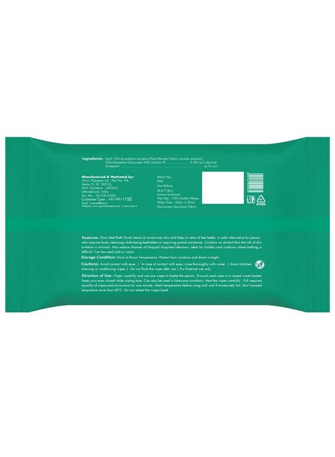 GINNI Hygiene Bed Bath Towel Big Wet Wipes For Adults Patients Wet Wipes & Refreshing Sponge Bath (10 Pulls/Pack) (20 Wipes) - Image 4