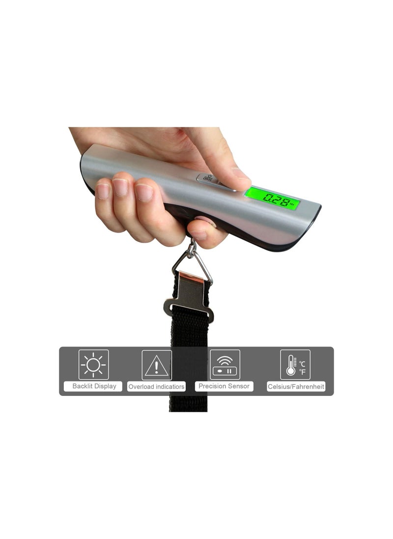 SYOSI - Luggage Scale, Digital Hanging Luggage Scale, Travel Suitcase Scale, Portable Handheld Weight Baggage Scale, 110 Lbs Capacity, Green Backlight, LCD Display, Auto Data Lock Function - Image 1