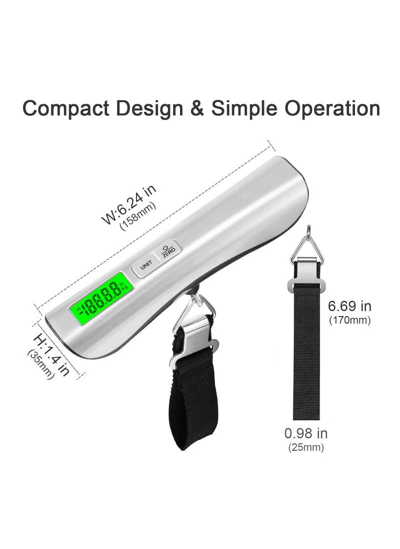 SYOSI - Luggage Scale, Digital Hanging Luggage Scale, Travel Suitcase Scale, Portable Handheld Weight Baggage Scale, 110 Lbs Capacity, Green Backlight, LCD Display, Auto Data Lock Function - Image 1