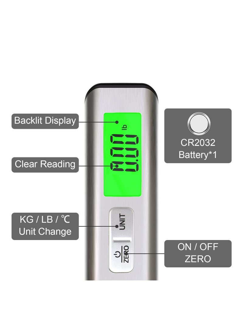 SYOSI - Luggage Scale, Digital Hanging Luggage Scale, Travel Suitcase Scale, Portable Handheld Weight Baggage Scale, 110 Lbs Capacity, Green Backlight, LCD Display, Auto Data Lock Function - Image 1