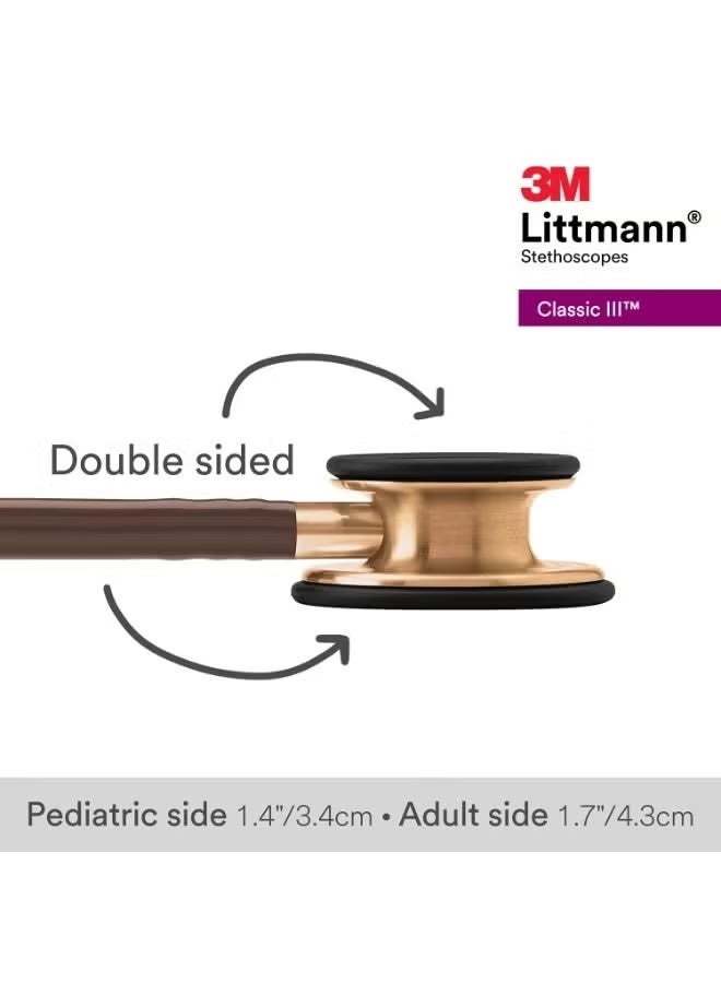 3M Littmann littman classic 3 Classic III Monitoring Stethoscope Copper-Finish Chestpiece Chocolate Tube 27 inch 5809 - Image 3