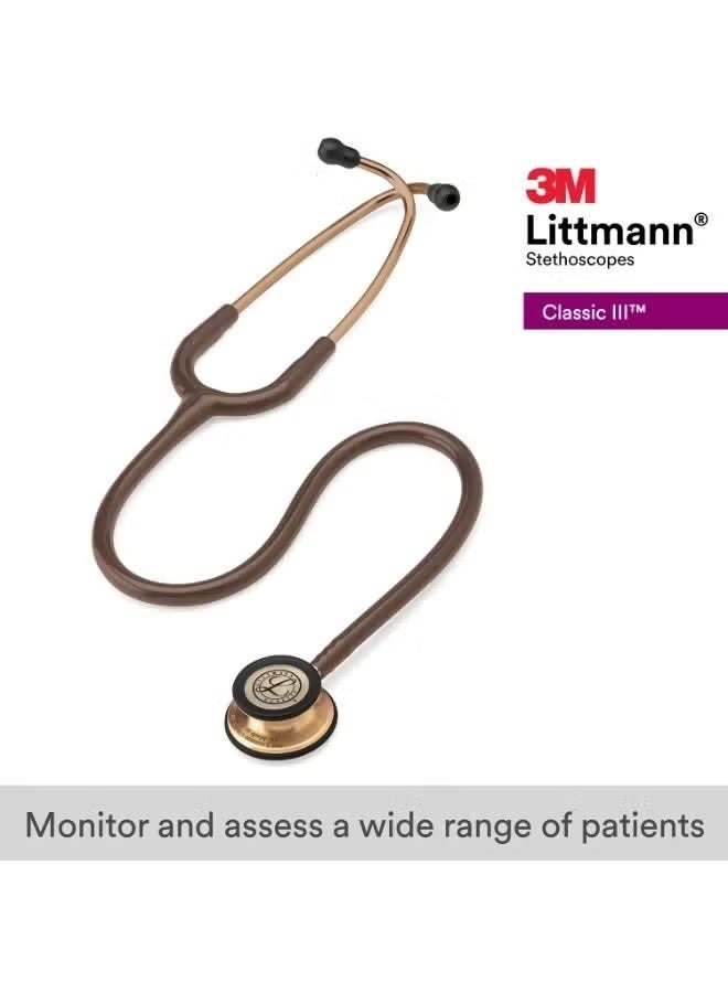 3M Littmann littman classic 3 Classic III Monitoring Stethoscope Copper-Finish Chestpiece Chocolate Tube 27 inch 5809 - Image 2