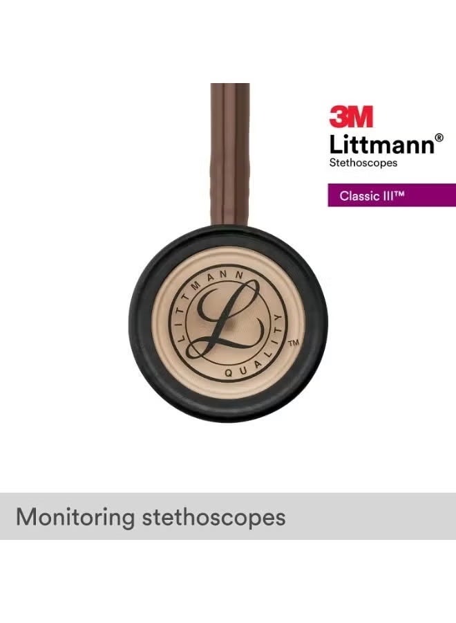3M Littmann littman classic 3 Classic III Monitoring Stethoscope Copper-Finish Chestpiece Chocolate Tube 27 inch 5809 - Image 4