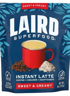Laird Superfood Instant Latte Coffee + Creamer + Adaptogens Sweet & Creamy 8 oz (227 g) 