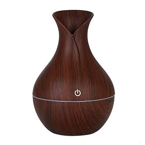 GOPIKRISHNA Wooden Humidifier Vase Style Aroma Diffuser Ultrasonic Cool Mist Big Pot With Led Lights - Image 1