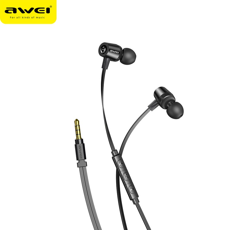 Awei/Uwei L1 Mobile Phone Headset In-Ear Stereo Metal Wire Control Running Sports Subwoofer Earplugs L1 Black 