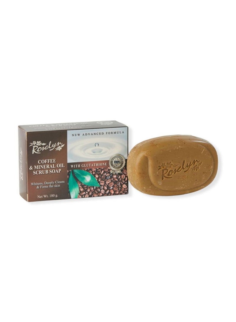 Roselyn Coffee & Mineral Scrub Soap With Glutathione 180g - Image 3
