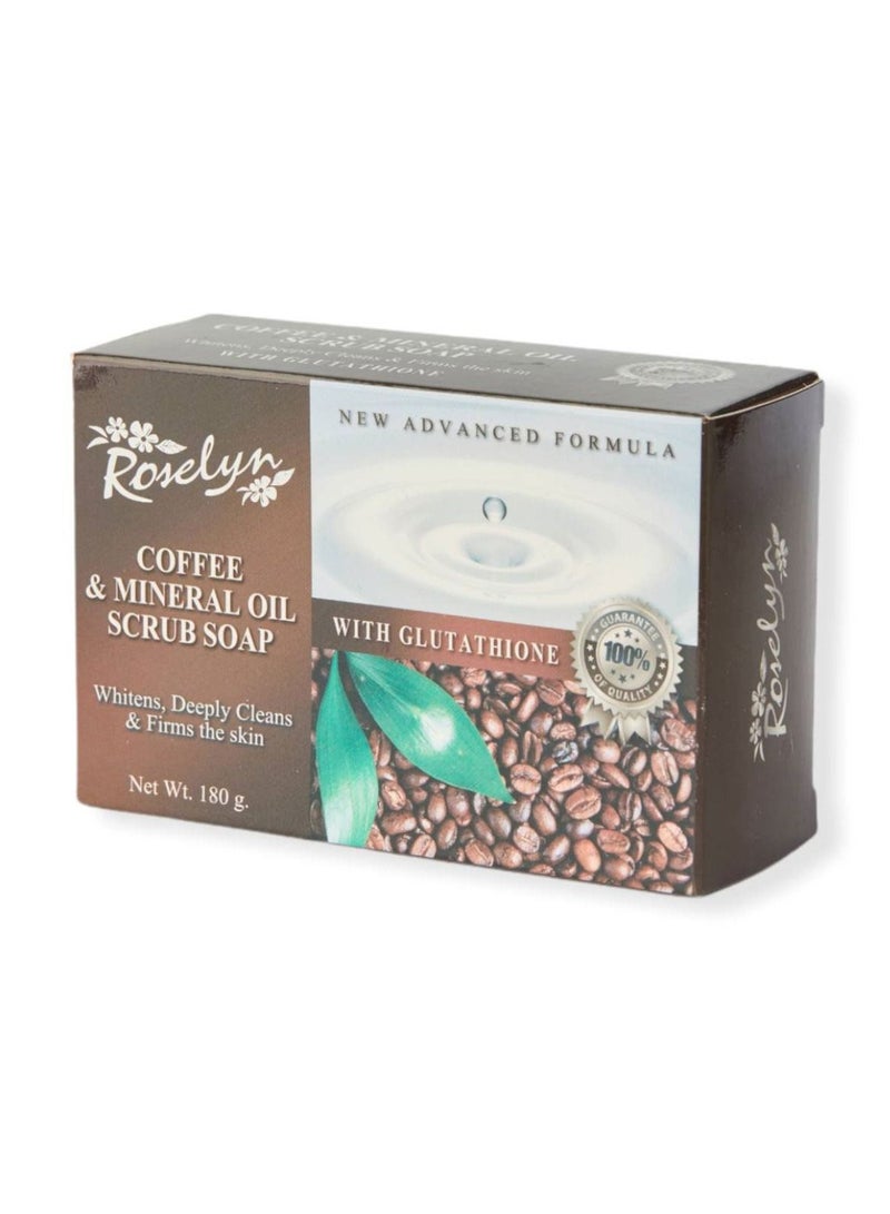 Roselyn Coffee & Mineral Scrub Soap With Glutathione 180g - Image 1