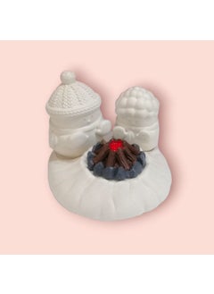 Taşdevri Life Stone Age Life Decorative Snowman Warming Up by the Fire Tealight Candle Holder Tealight  - Image 2