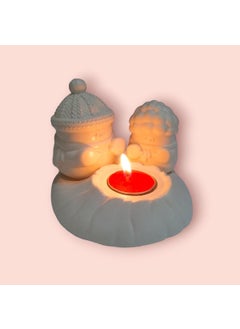 Taşdevri Life Stone Age Life Decorative Snowman Warming Up by the Fire Tealight Candle Holder Tealight  - Image 4