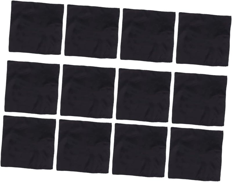 12pcs Solid Color Napkin Cloth Versatile Tableware Pad for Home Restaurant Event Use Elegant Table Cloths Black for Weddings Parties More - Image 1