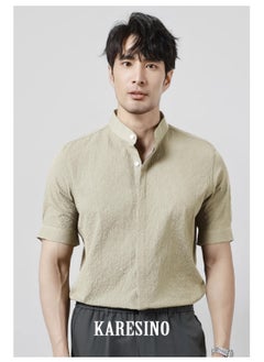 KARESINO Temperament Casual Ice Silk Short Sleeved Shirt  - Image 1