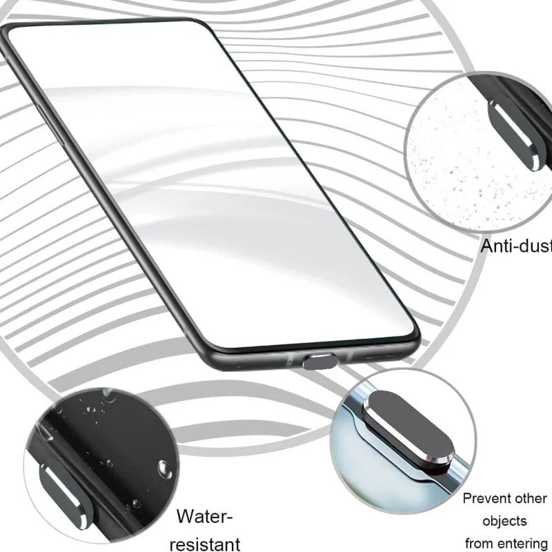 نوع C سدادة غبار الهاتف المحمول سدادات الغبار أدوات USB C غطاء منفذ شحن معدني قبعات سماعة رأس جاك لهواتف هواوي وسامسو شيومي - Image 3
