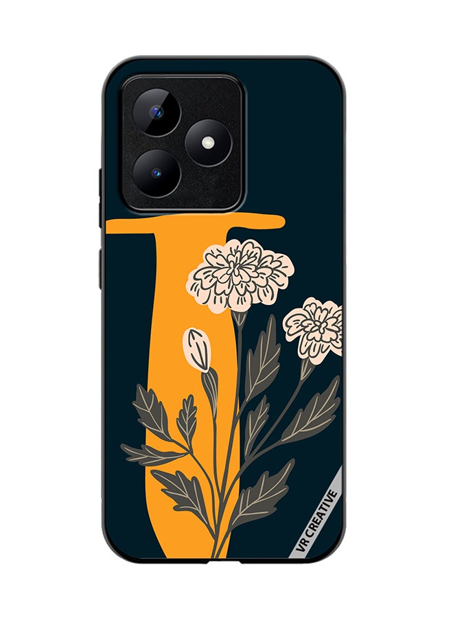 VR CREATIVE Protective Case Cover For Realme C53 Alphabet T Design Multicolour - Image 1