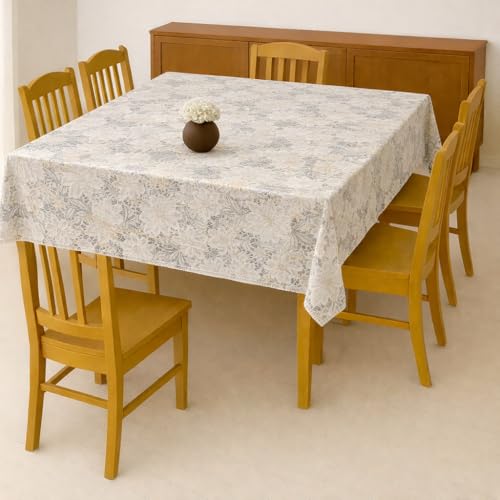 Homerz Premium Designer 6 Seater PVC Table Cover, Waterproof and Durable Table Cover Shelf Liners (Petal, 54x78 inch- 6 Seater Dining Table) - Image 1