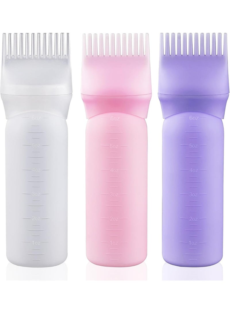 Root comb applicator bottle for hair dye and hair oil with graduated scale and leak-proof design, for use in beauty salons and at home, single pack, multi-color - Image 1