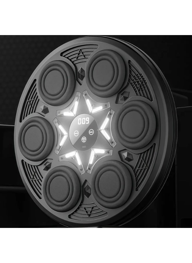 DBLEW مدرب ردود الفعل الذكي المثبت على الحائط مع مكبر صوت بلوتوث وأضواء LED وأوضاع سرعة تدريب قابلة للتعديل لوح ملاكمة لآلة الملاكمة للياقة البدنية وفقدان الوزن وتخفيف التوتر وتدريب رد الفعل للاستخدام المنزلي والصالة الرياضية قابل للشحن ومضغوط وسهل التركيب بدون حفر - Image 5