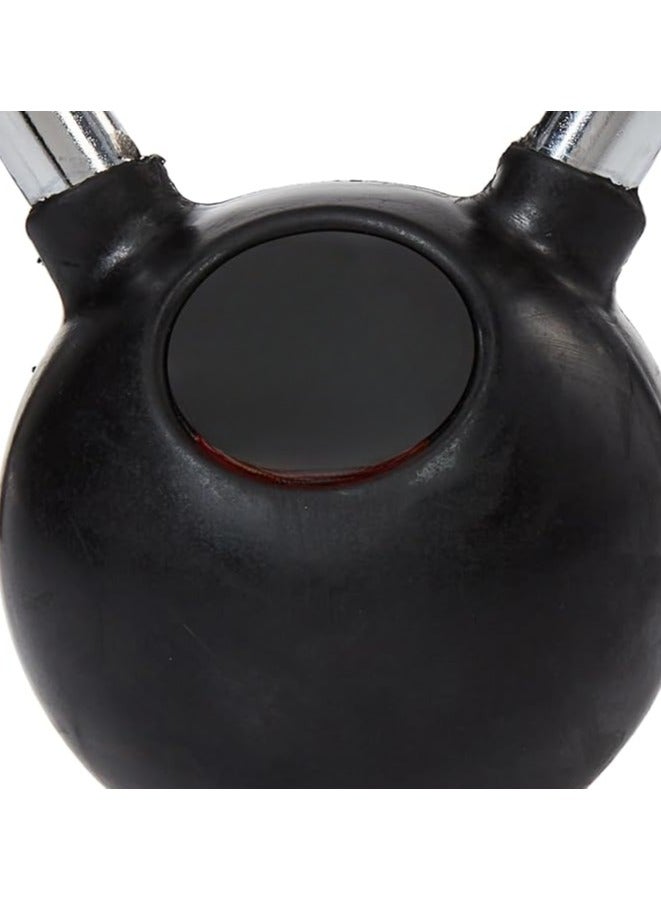 TA SPORT Black Rubber Kettlebell Dumbbell 20kg Chrome  - Image 2