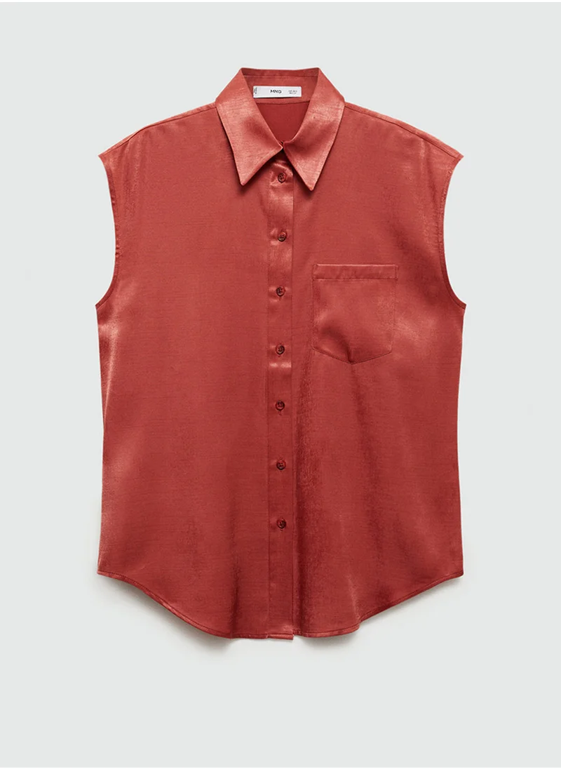 مانجو Fine-Knit Ribbed Cotton Polo Shirt