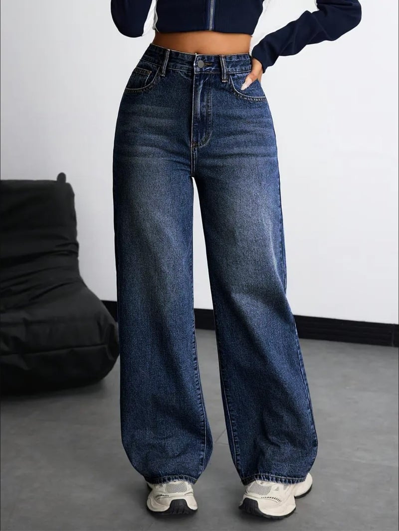 Nifty Women's Denim Stretchable High Waist Baggy Jeans for Women (1479D_BSC_30_Blue_30) - Image 4