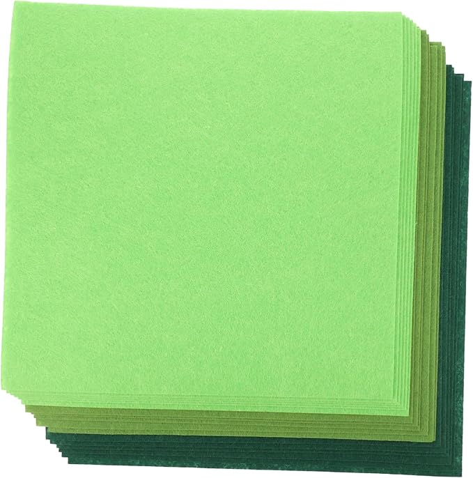 Green DIY Felt Sheets 18 Pieces Soft Polyester Fabric For Kids Crafting Sewing Patchwork Kindergarten Projects Handmade Decorations - Image 1