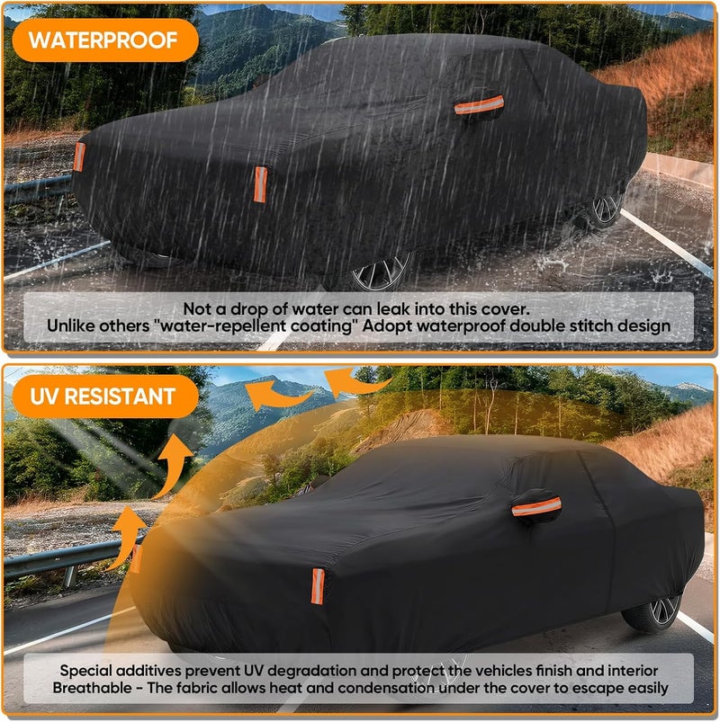NEVERLAND Car Cover Waterproof All Weather Custom Fit for Dodge Challenger 2008-2026, Heavy Duty Outdoor Full Exterior Cover for Automobiles, Sun Rain UV Dust Snow Protection with Door Zipper - Image 5
