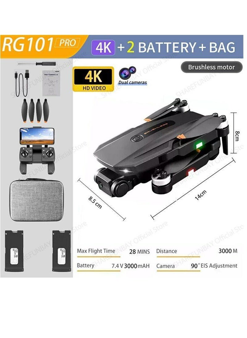 SJRC - RG101 GPS Drone with 4K Camera  , 2-Axis Gimbal Anti-Shake HD Camera FPV Live Video, Brushless Motor RC Quadcopter, Auto Return - Image 1