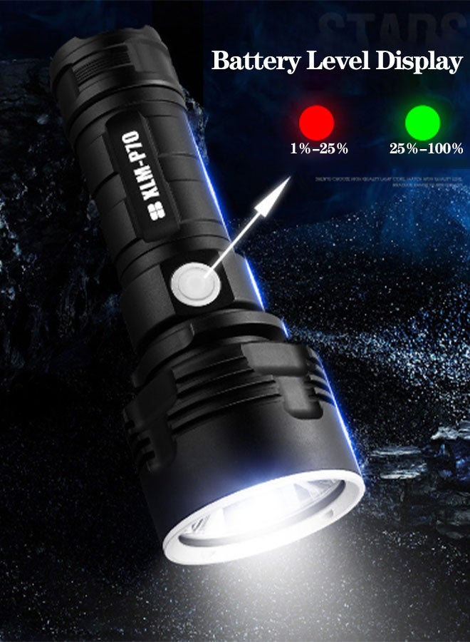 Rechargeable LED Flashlights High Lumens,3000 Lumens 50W Super Bright Tactical Handheld Flash Light,Powerful Emergency Linternas,Zoomable,Waterproof,Long Lasting,for Hiking Camping Gift - Image 3