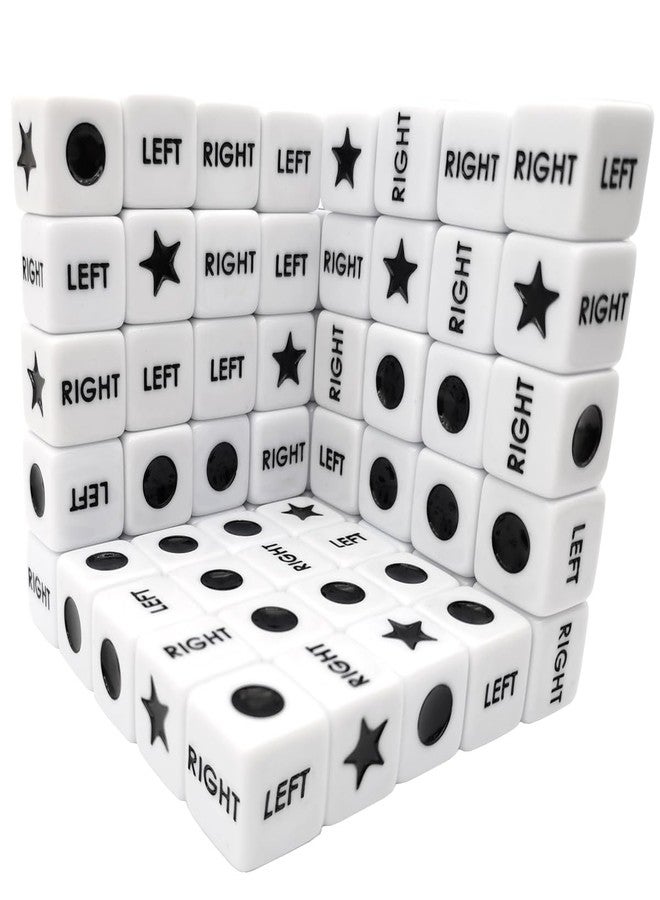 Ahoper 50 Pieces Left Right Center Dice Only 50 Dices Bulk Dice Game, 16mm Standard Size, Easy to Grip. - Image 1