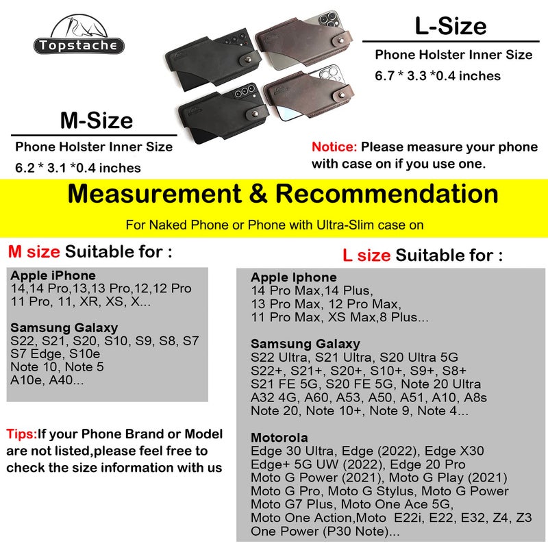 Topstache Leather Phone Holster with Belt Clip for iPhone 17/16/15 Pro Max & Plus - Magnetic Closure Cell Phone Case for Galaxy S25/S24 Ultra - Leather Belt Holder Loop Case, L,Darkbrown - Image 5
