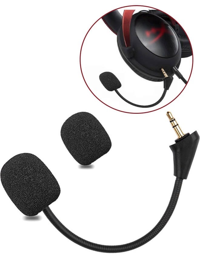 Bliszaar Mic Replacement Microphone Boom fits for Kingston HyperX Cloud, Cloud X and Cloud II 2nd Version for PS4 Xbox One Nintendo Switch Computer PC Gaming Headsets Noise Cancelling 3.5mm Jack Black  - Image 1