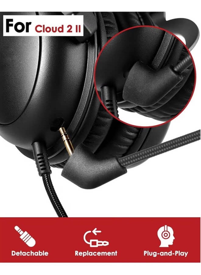 Bliszaar Mic Replacement Microphone Boom fits for Kingston HyperX Cloud, Cloud X and Cloud II 2nd Version for PS4 Xbox One Nintendo Switch Computer PC Gaming Headsets Noise Cancelling 3.5mm Jack Black  - Image 2