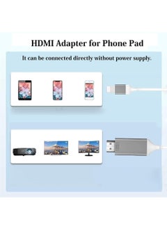 Rock Pow [Apple MFi Certified] Lightning to HDMI Adapter for Phone to TV Compatible with iPhone 14/13/12/11/X/8/ iPad Sync Screen Connector Directly Connect on HDTV/Monitor/Projector NO Need Power Supply  - Image 2