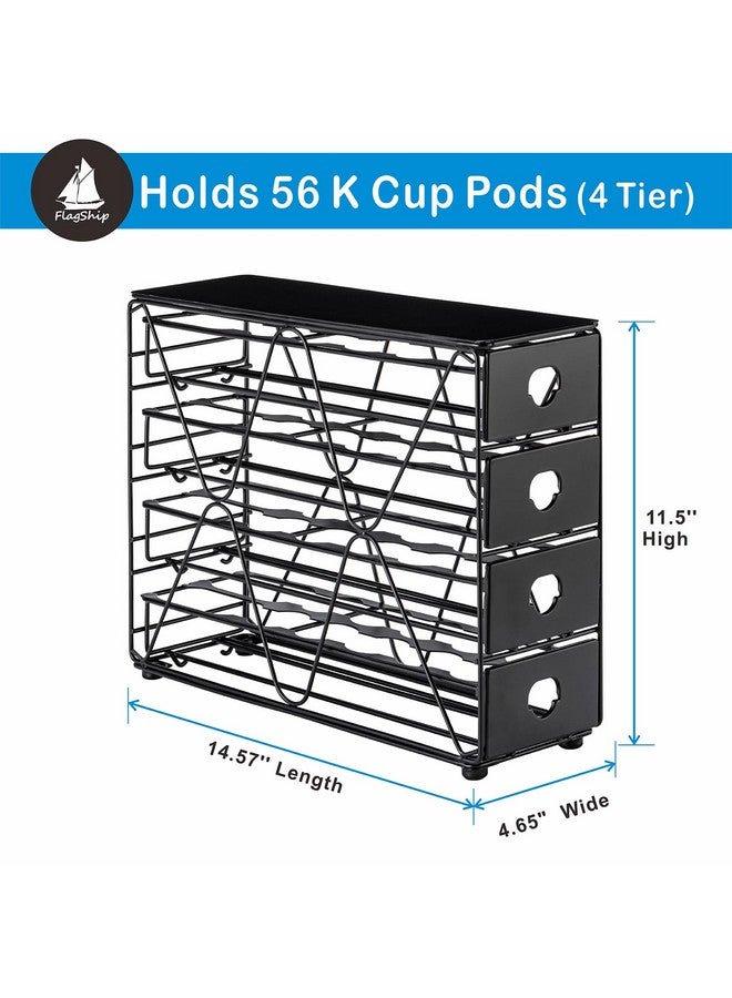 Flagship K Cup Holder for Keurig Pod K Cup Storage 4 Tier K Cup Drawer Organizer for Counter (56 Pods Capacity) - Image 2