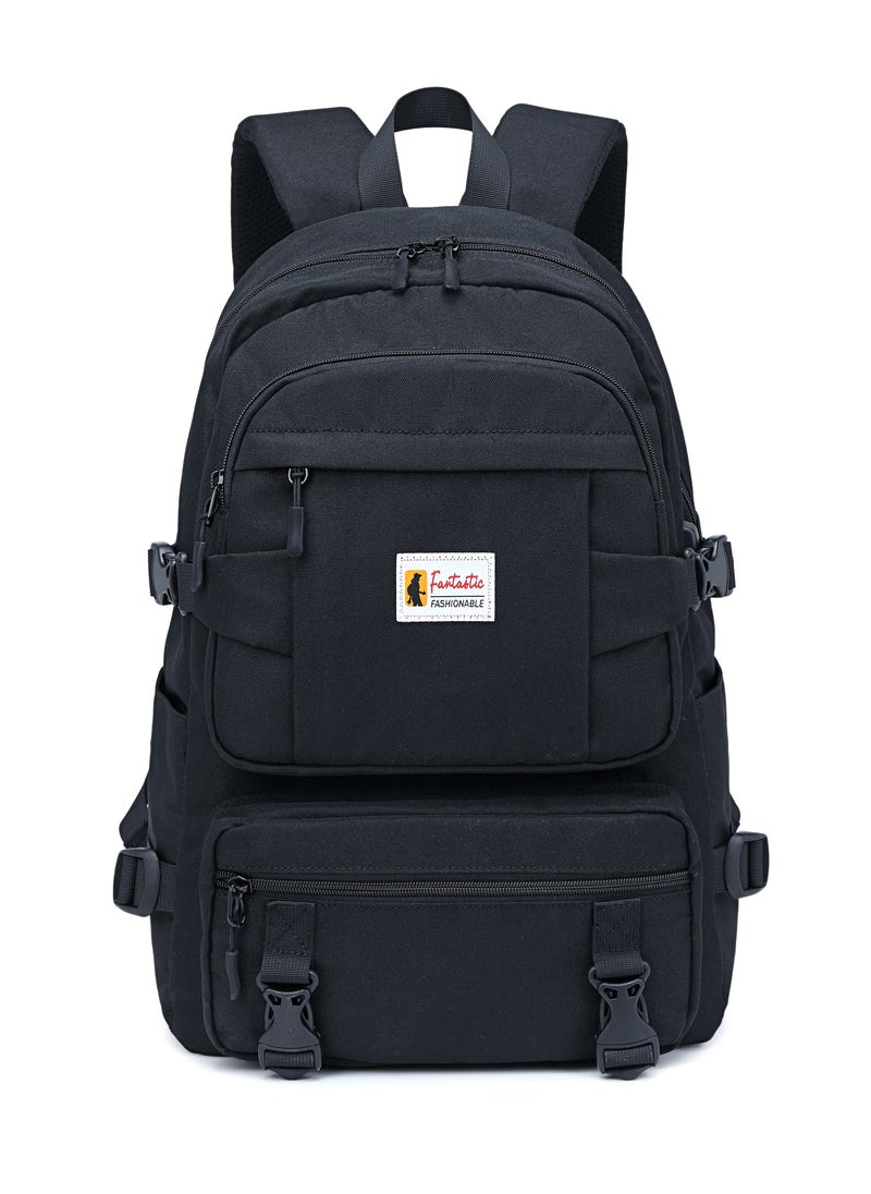 Loquat - Popular Casual Backpack School Bag For Middle School Students Black - Image 1