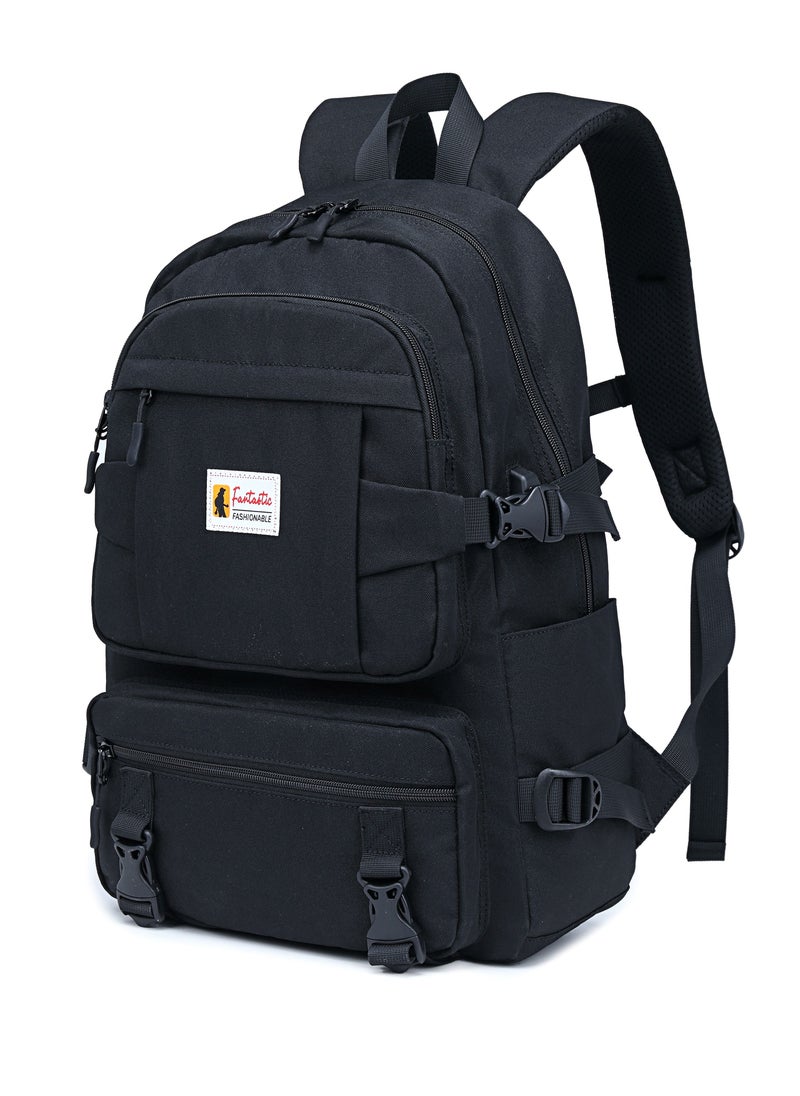 Loquat - Popular Casual Backpack School Bag For Middle School Students Black - Image 1