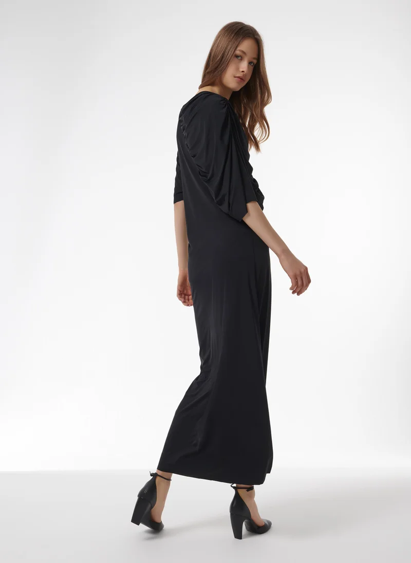 leem  Asymmetric Gathered Panel Dress for Women | Best Price UAE