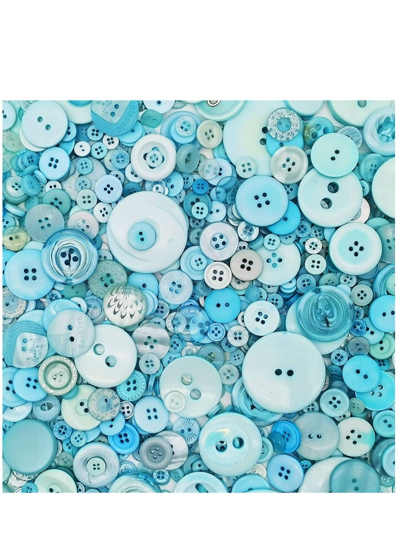 SYOSI 1000 Pcs Turquoise Buttons for Crafts in Bulk Assorted Turquoise Craft Buttons Mixed Teal Button for Crafting Teal Craft Buttons  - Image 2
