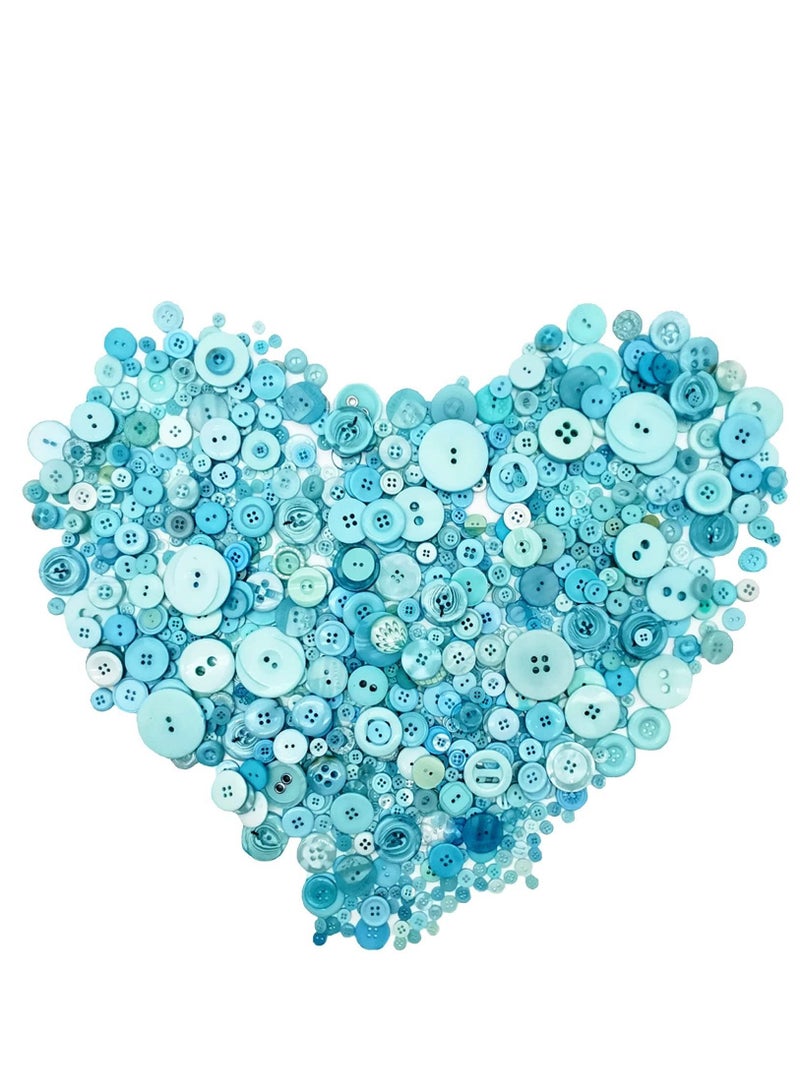 SYOSI 1000 Pcs Turquoise Buttons for Crafts in Bulk Assorted Turquoise Craft Buttons Mixed Teal Button for Crafting Teal Craft Buttons  - Image 3