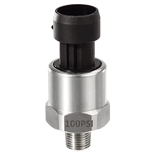 AUTEX 100psi Pressure Transducer Sensor, 0-100 Psi Pressure Sender 1/8" -27 NPT Oil Pressure Transmitter 316 Stainless Steel with Connector Harness Kit For Oil Fuel Air Water Pressure - Image 4
