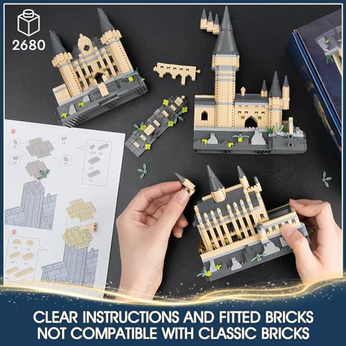 Vziimo Magic CastIe BuiIding Set, Creative Architecture Micro BuiIding BIocks Kit, CollectibIe Model Toys Gifts for Adults Kids 14+ (2680 Pieces) - Image 4
