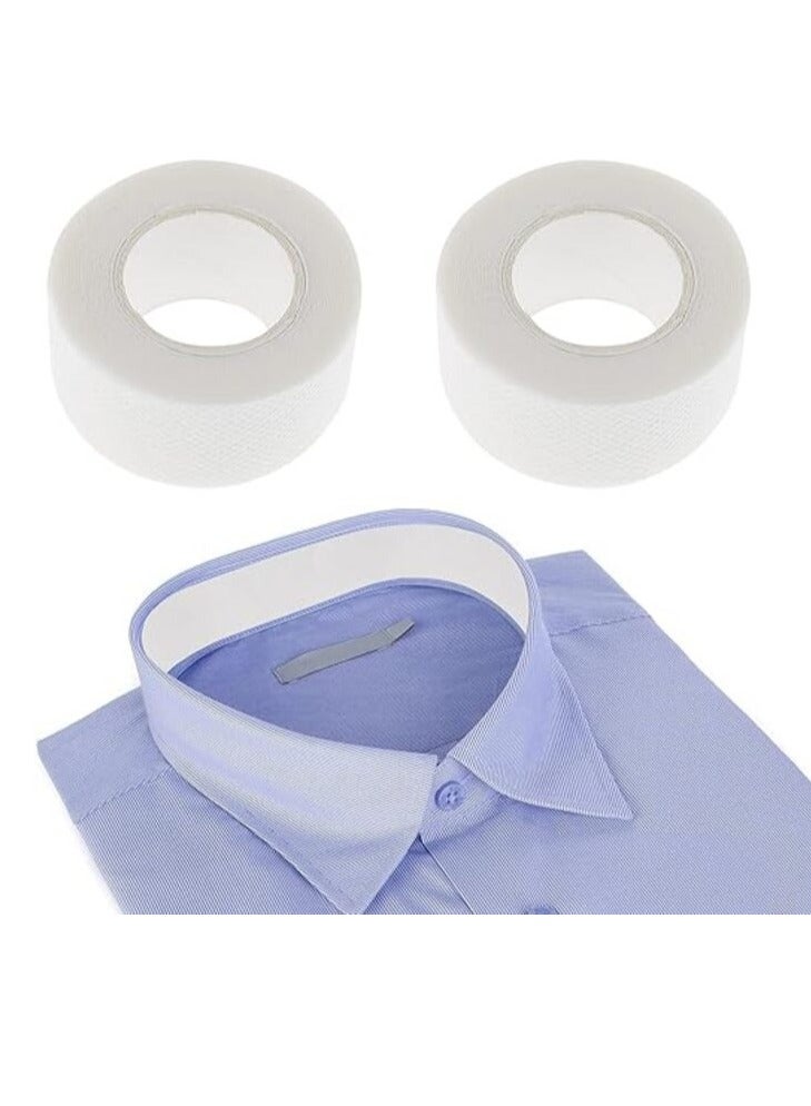 Generic Altheqa 2 Roll Disposable Collar Protector Sweat Pads Self-Adhesive Shirt Collar Protector Invisible Sweat Pads Hat Neck Liner Pads Hat Sweat Liner Against Sweat Stains For Women And Men  - Image 1