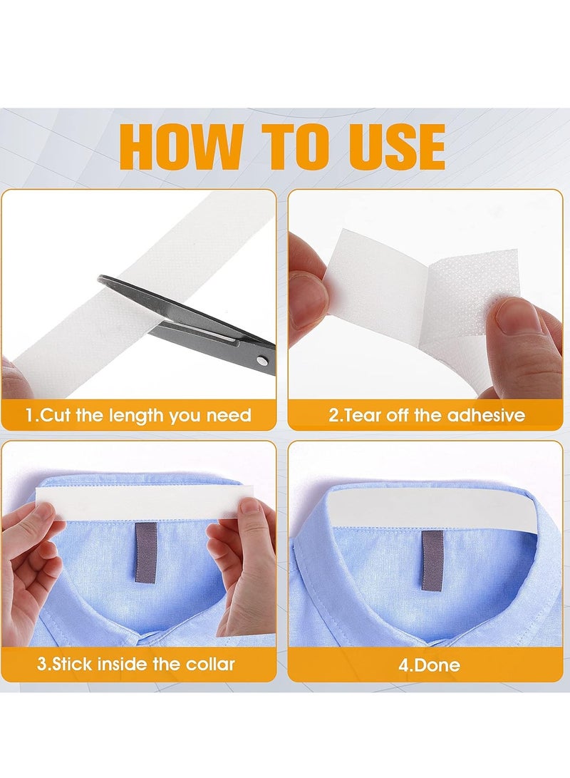 Generic Altheqa 2 Roll Disposable Collar Protector Sweat Pads Self-Adhesive Shirt Collar Protector Invisible Sweat Pads Hat Neck Liner Pads Hat Sweat Liner Against Sweat Stains For Women And Men  - Image 4