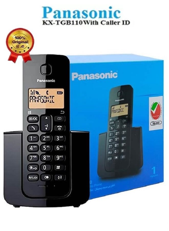 Panasonic KX-TGB110 Cordless Landline Telephone With Caller ID Black - Image 5