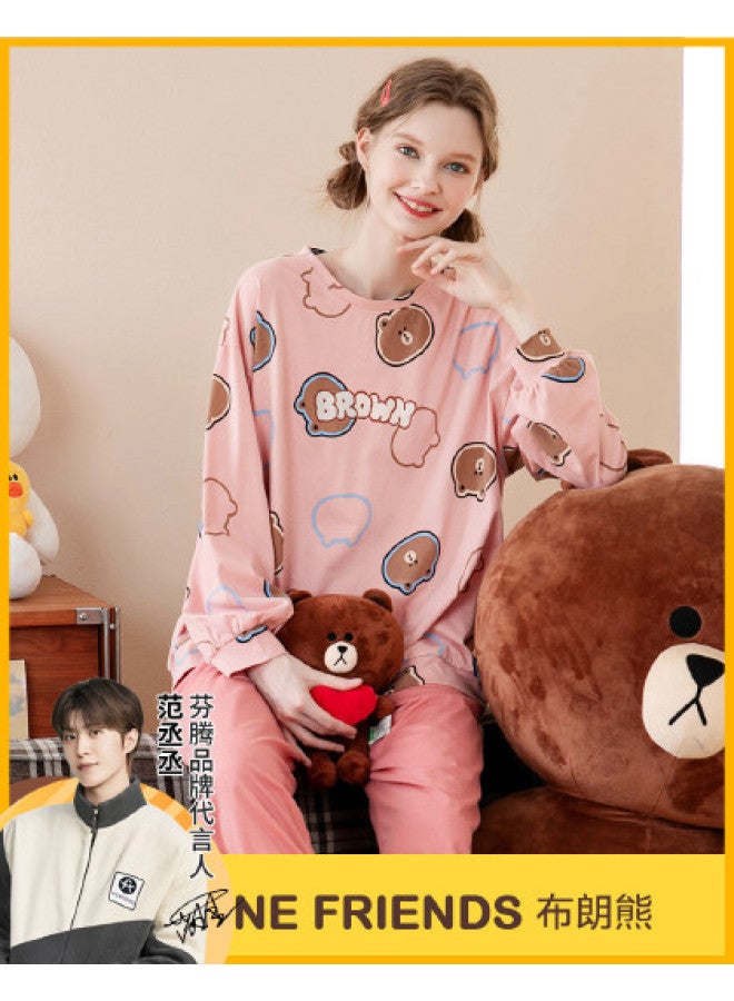 Fenton long Sleeve 100% Pure Cotton Loungewear Women's Pajama Set - Image 1