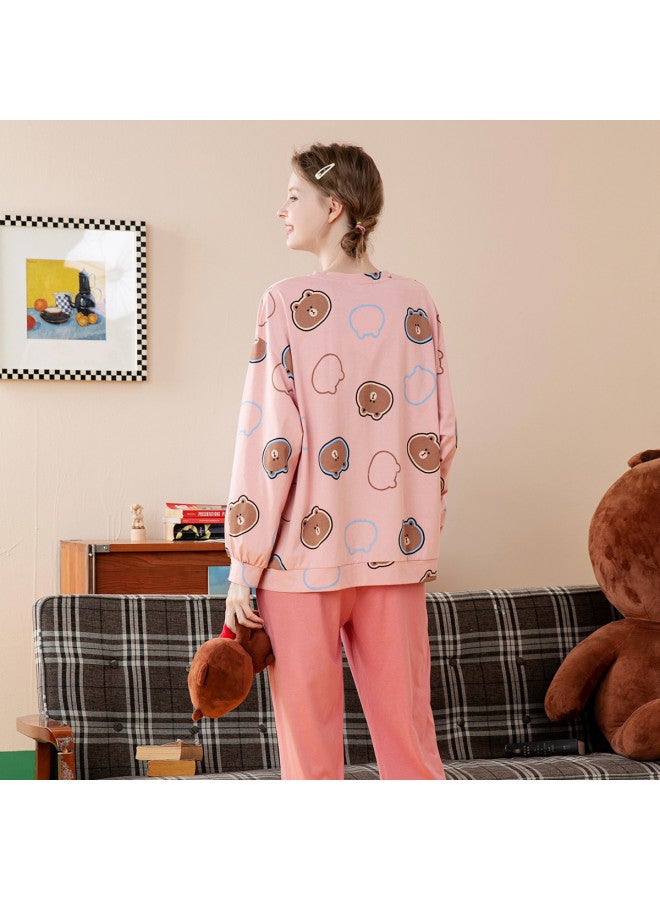 Fenton long Sleeve 100% Pure Cotton Loungewear Women's Pajama Set - Image 3